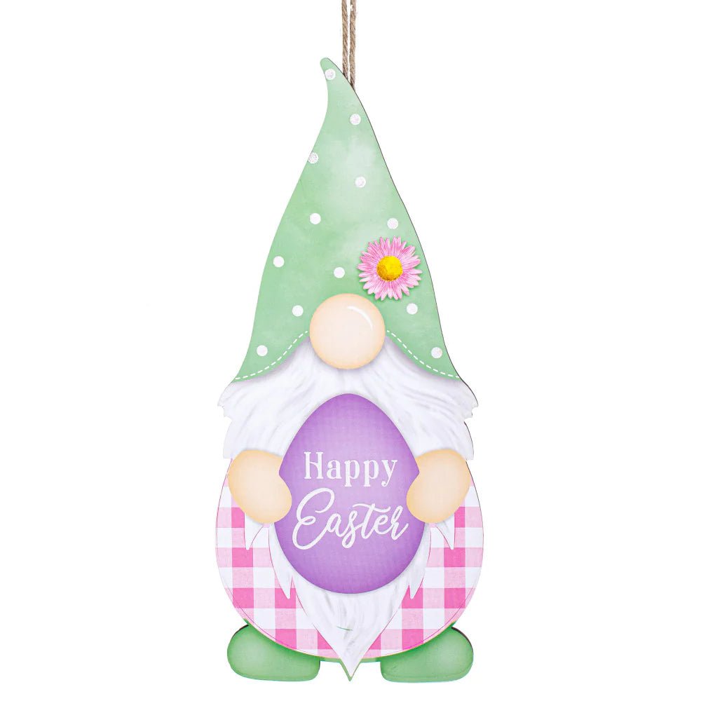 Crafting Joy: Decorating with Wooden Gnome-Shaped Signs for Easter - Michelle's aDOORable Creations