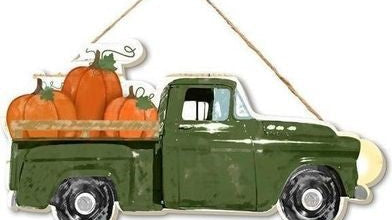Transform Your Space with Rustic Wood Green Vintage Truck Fall Decor - Michelle's aDOORable Creations