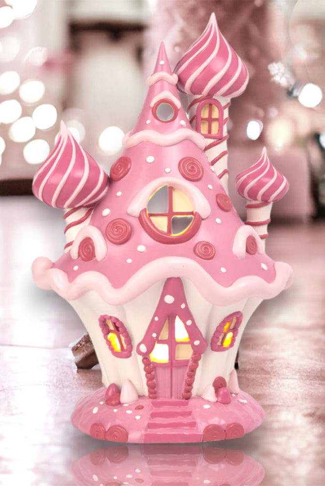10" LED Pink Candy Castle