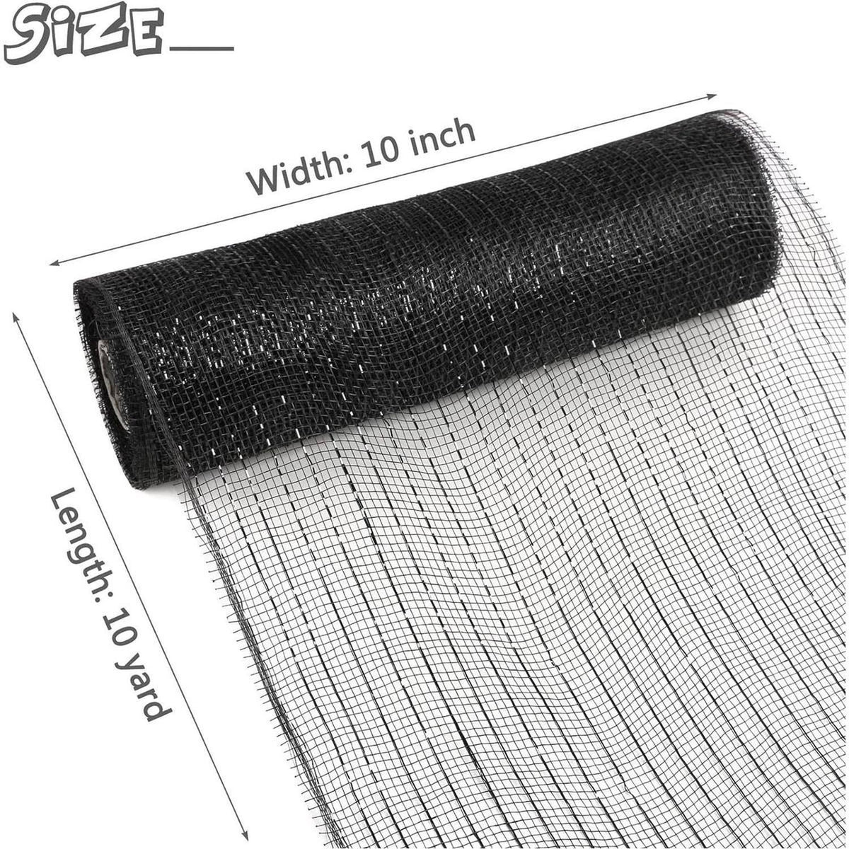Shop For 10" Metallic Black with Black Foil Mesh Ribbon (10 Yards)