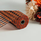 Shop For 10" Poly Burlap Check Mesh Ribbon: Black & Orange (10 Yards) at Michelle's aDOORable Creations