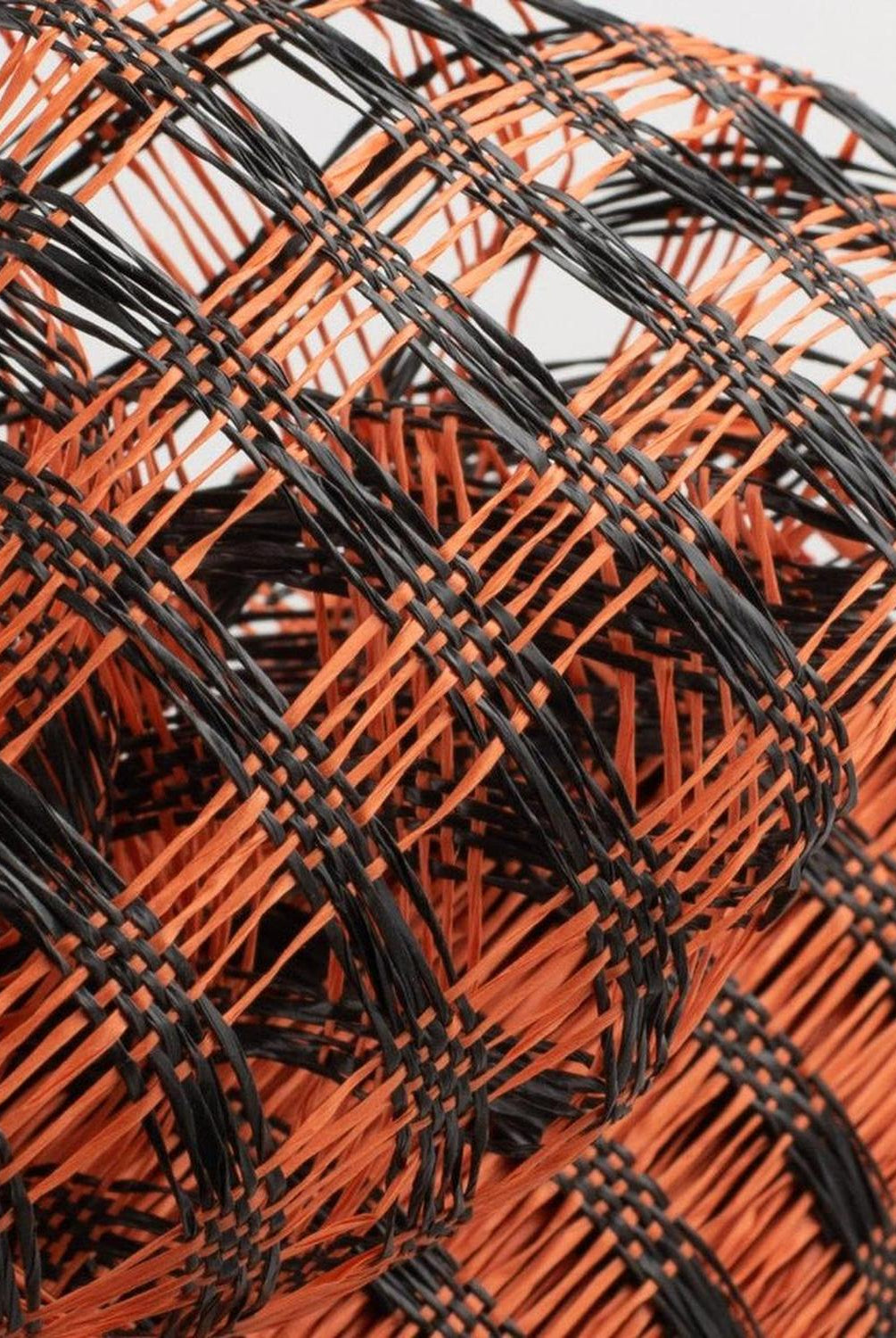 10" Poly Burlap Check Mesh Ribbon: Black & Orange (10 Yards)