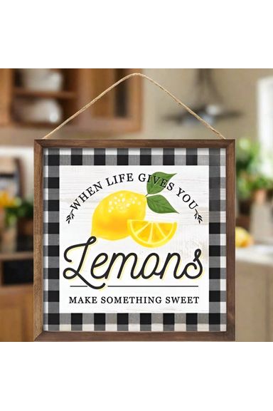 10" Wooden Sign: Lemons/Life - Michelle's aDOORable Creations - Wooden/Metal Signs