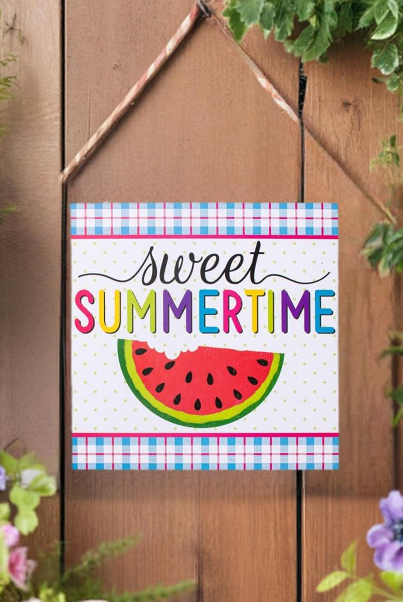 Shop For 10" Wooden Sign: Sweet Summertime/Watermelon at Michelle's aDOORable Creations