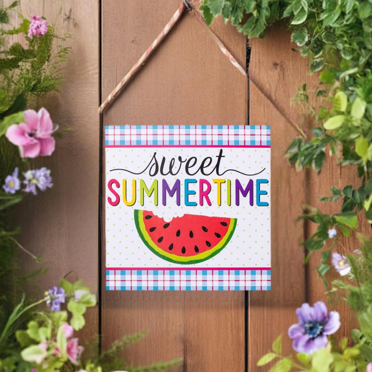 Shop For 10" Wooden Sign: Sweet Summertime/Watermelon at Michelle's aDOORable Creations