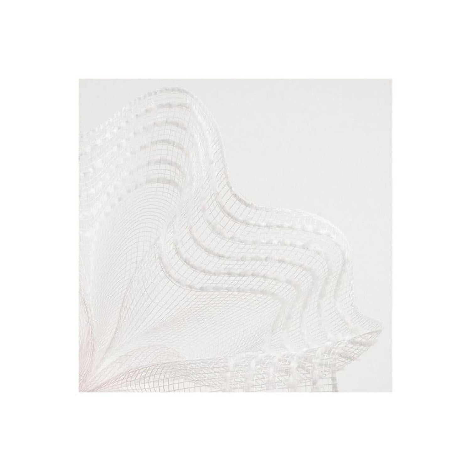 10.25" Drift Border Mesh Ribbon: White (10 Yards)