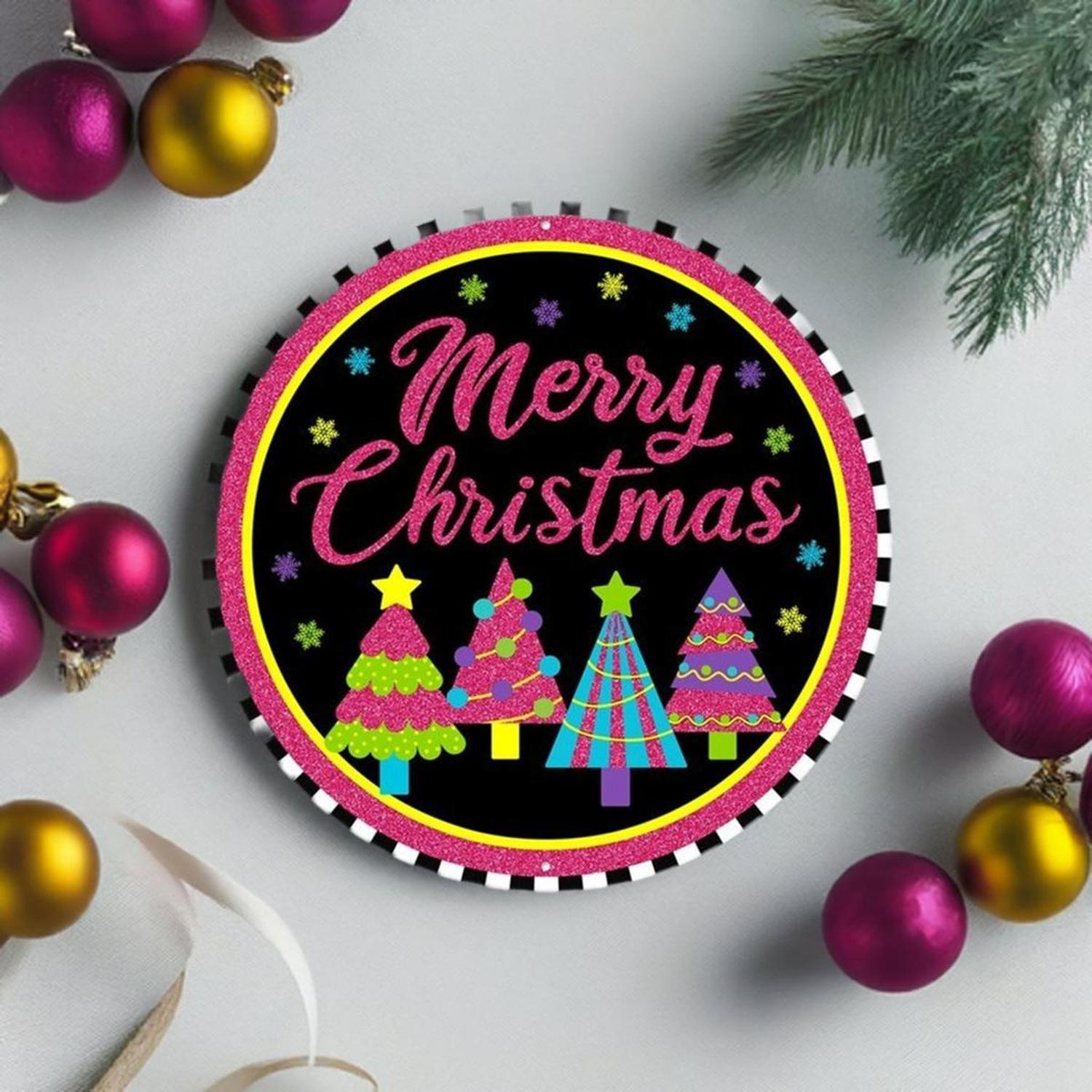 Shop For 12" Metal Sign: Merry Bright Christmas at Michelle's aDOORable Creations