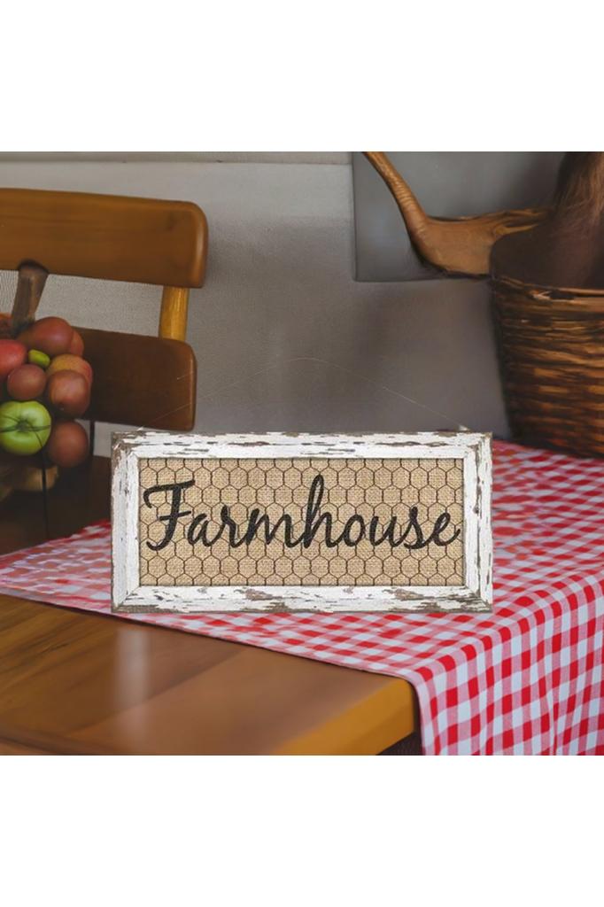 12" Wooden Sign: Farmhouse (White) - Michelle's aDOORable Creations - Wooden/Metal Signs