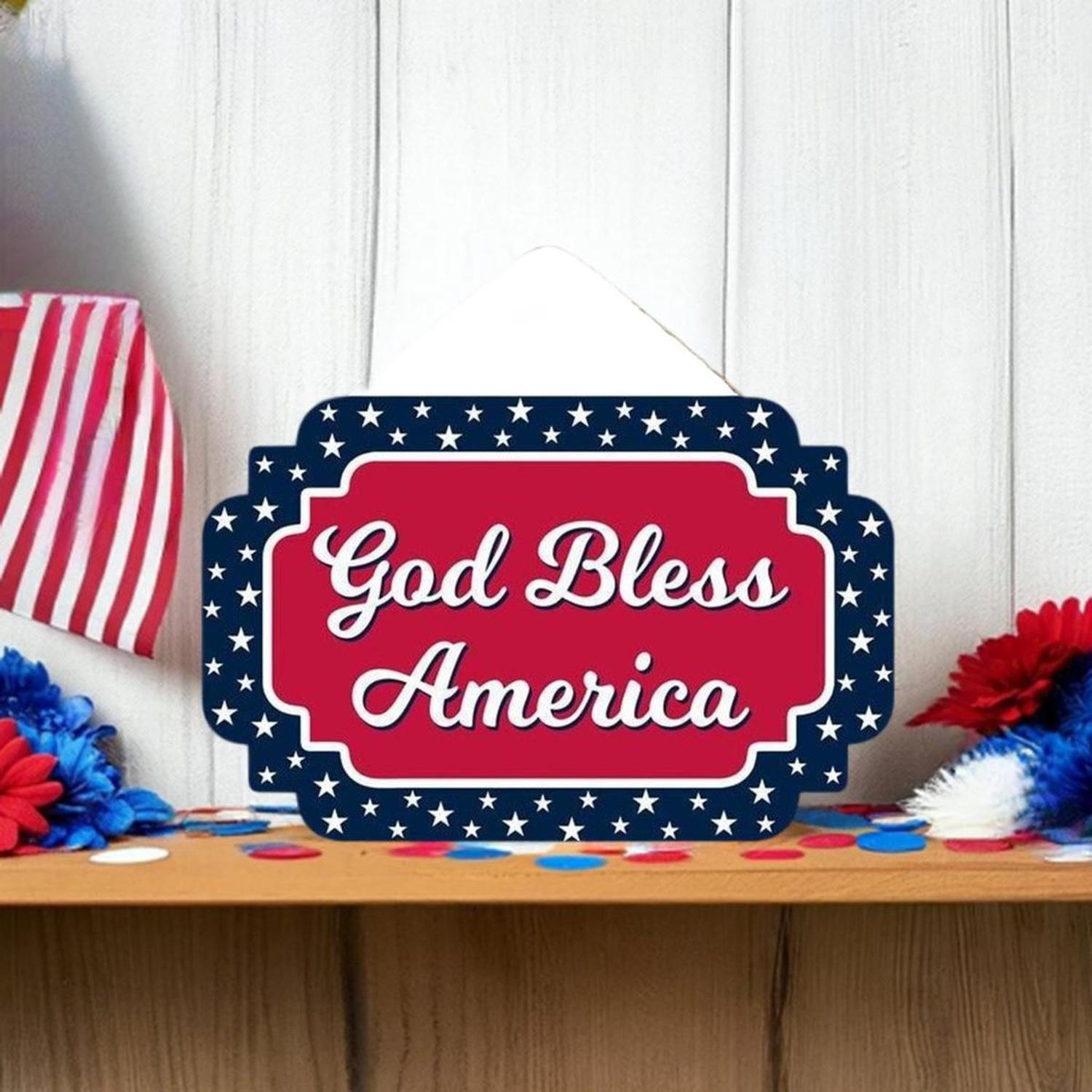Shop For 12" Wooden Sign: God Bless America at Michelle's aDOORable Creations