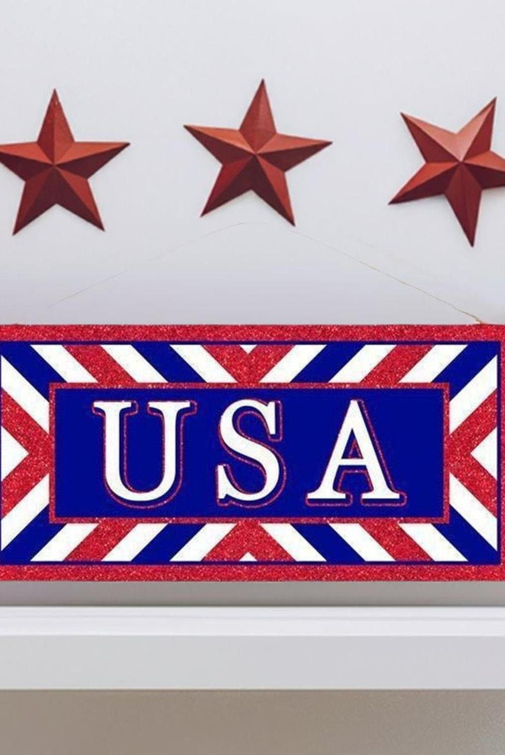 12" Wooden Sign: USA