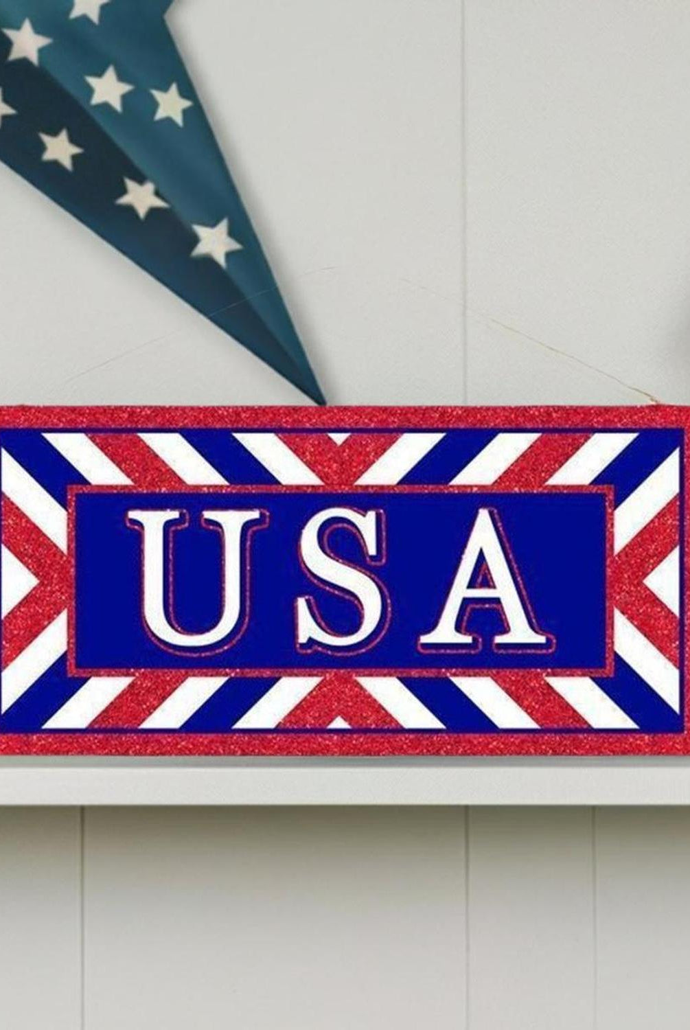 12" Wooden Sign: USA