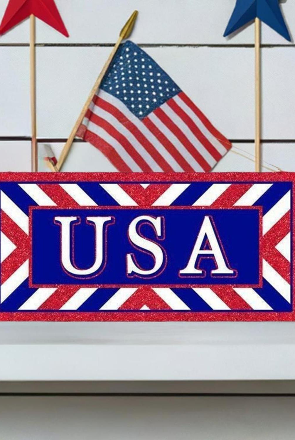 12" Wooden Sign: USA