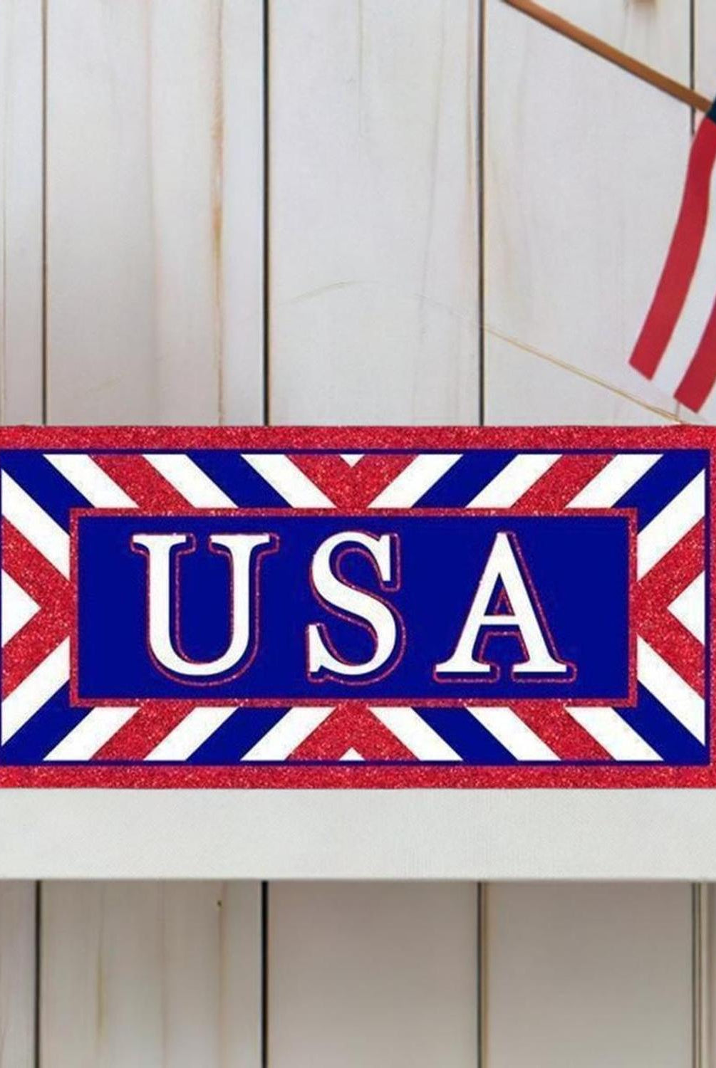 12" Wooden Sign: USA