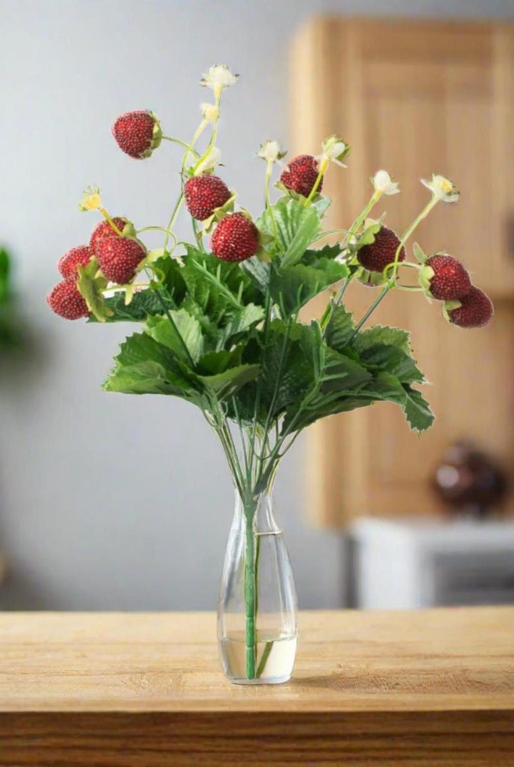 13" Strawberry & Fern Bush
