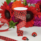 Shop For 1.5" Bias Gingham Ribbon: Red & Black (10 Yards) at Michelle's aDOORable Creations