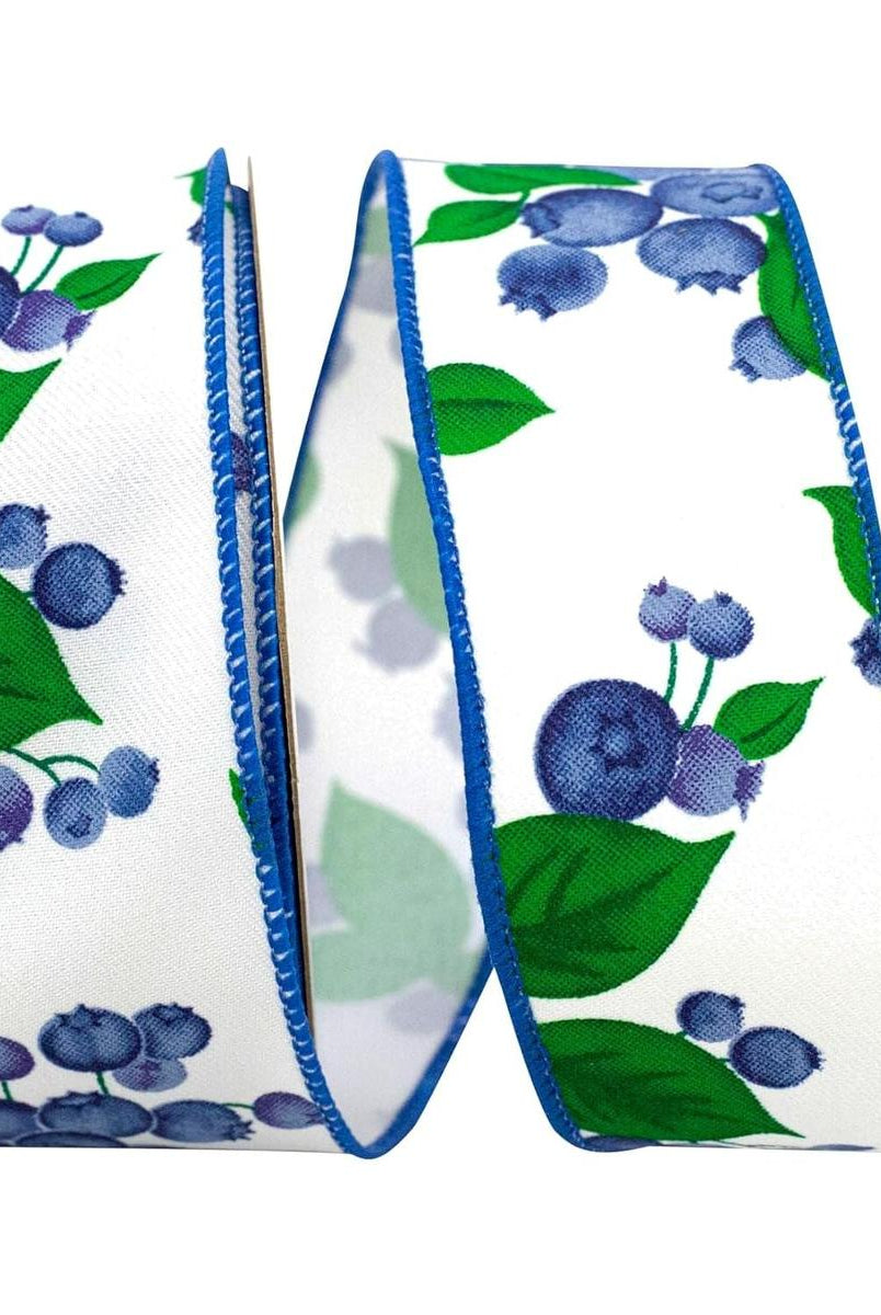 Shop For 1.5" Blueberry Ribbon: White (10 Yards) at Michelle's aDOORable Creations