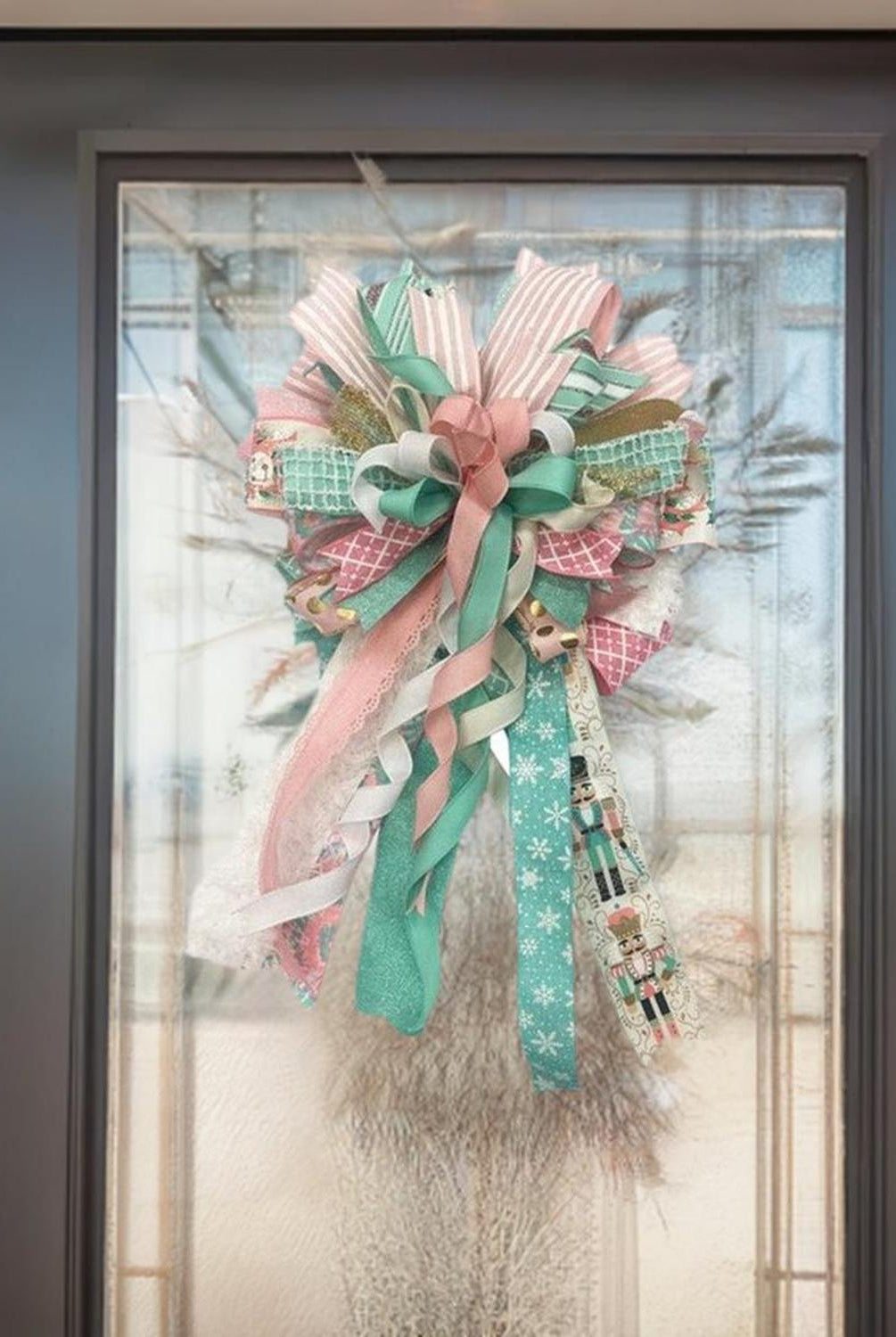 1.5" Canvas On Satin Glitter Ribbon: Light Pink (10 Yards)