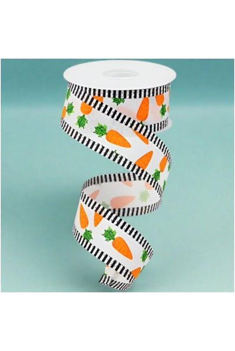 Shop For 1.5" Carrots Thin Stripe Ribbon: White (10 Yards) at Michelle's aDOORable Creations