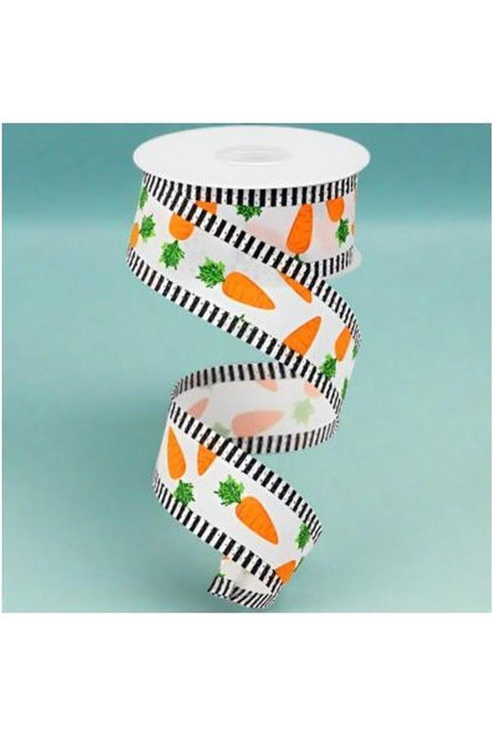 Shop For 1.5" Carrots Thin Stripe Ribbon: White (10 Yards) at Michelle's aDOORable Creations