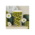 Shop For 1.5" Check with Poms Ribbon: Yellow (10 Yards) at Michelle's aDOORable Creations