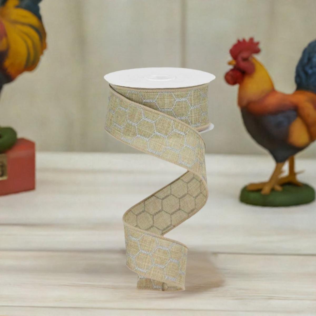 Shop For 1.5" Chicken Wire Ribbon: Light Beige (10 Yards) at Michelle's aDOORable Creations