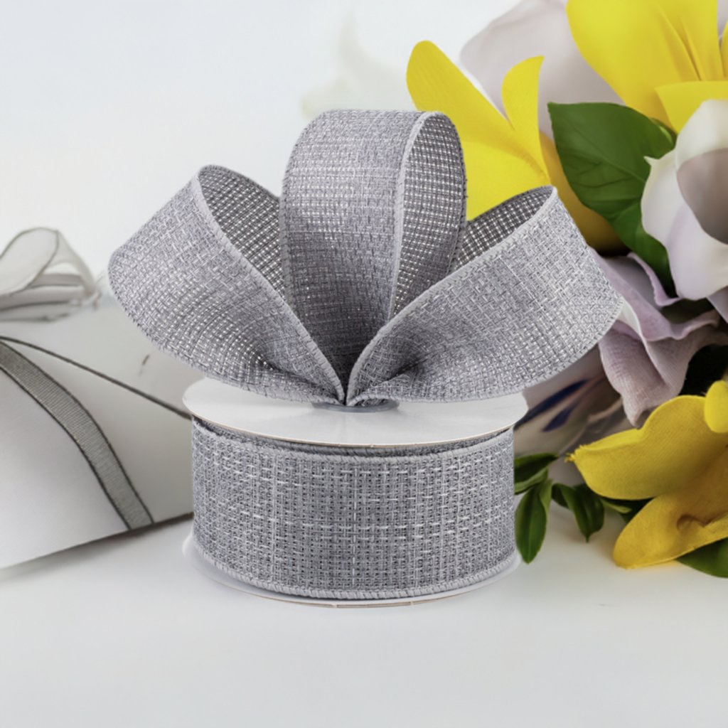 Shop For 1.5" Cross Royal Ribbon: Grey (10 Yards) at Michelle's aDOORable Creations