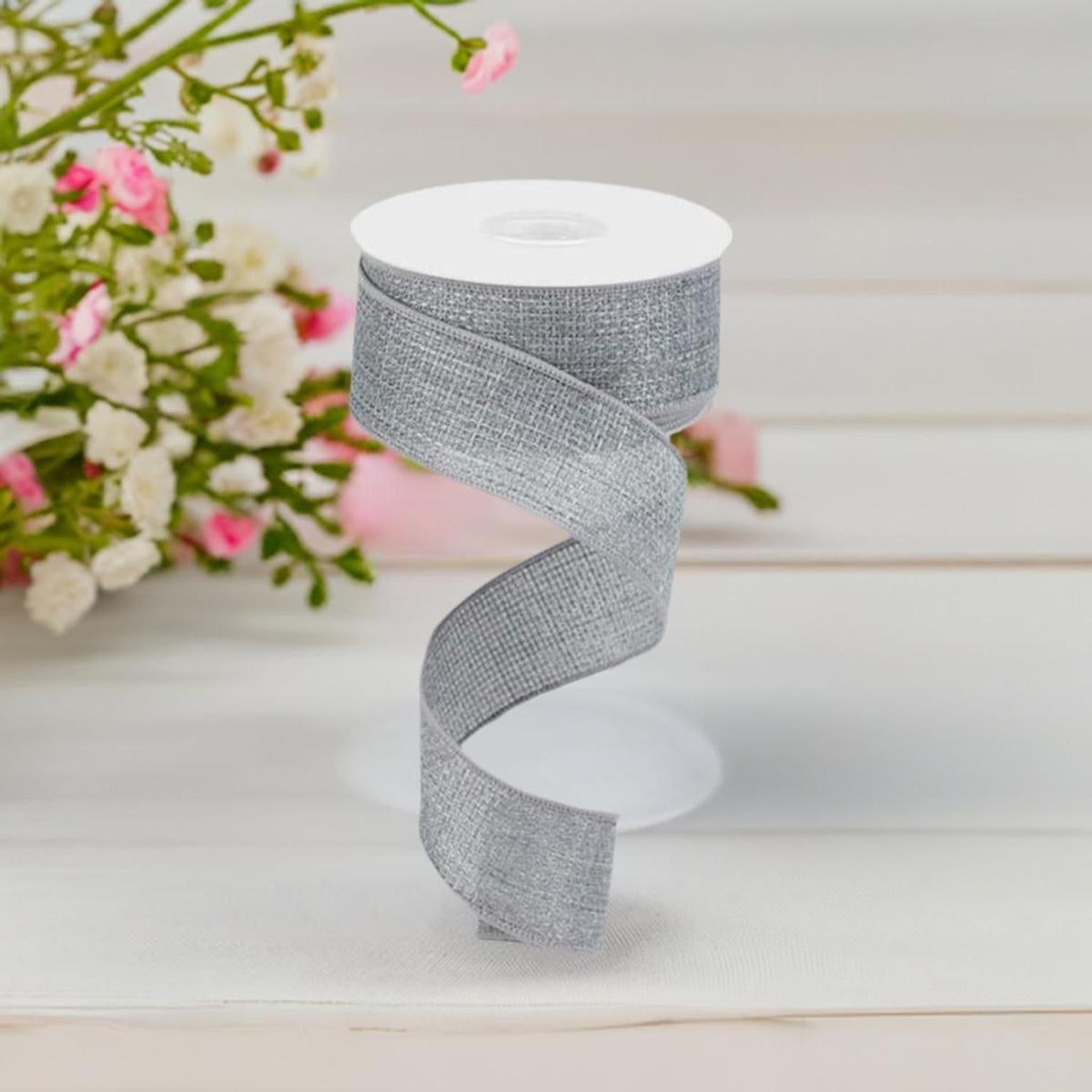 Shop For 1.5" Cross Royal Ribbon: Grey (10 Yards) at Michelle's aDOORable Creations