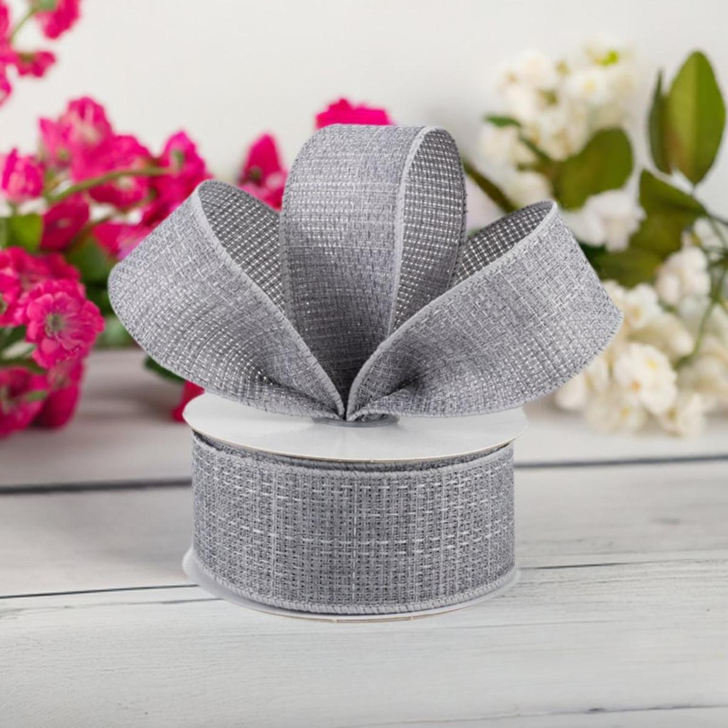Shop For 1.5" Cross Royal Ribbon: Grey (10 Yards) at Michelle's aDOORable Creations