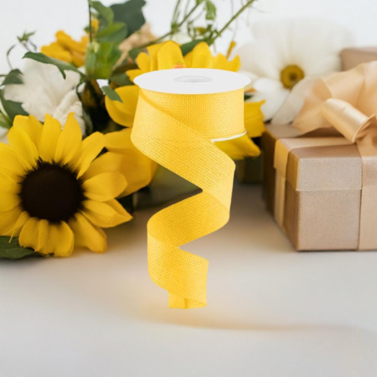Shop For 1.5" Cross Royal Ribbon: New Sun Yellow (10 Yards) at Michelle's aDOORable Creations