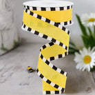 Shop For 1.5" Faux Royal Burlap/Stripe Edge Ribbon: Yellow (10 Yards) at Michelle's aDOORable Creations