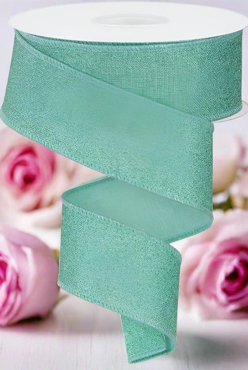 Shop For 1.5" Fine Glitter on Royal Ribbon: Mint Green (10 Yards) at Michelle's aDOORable Creations