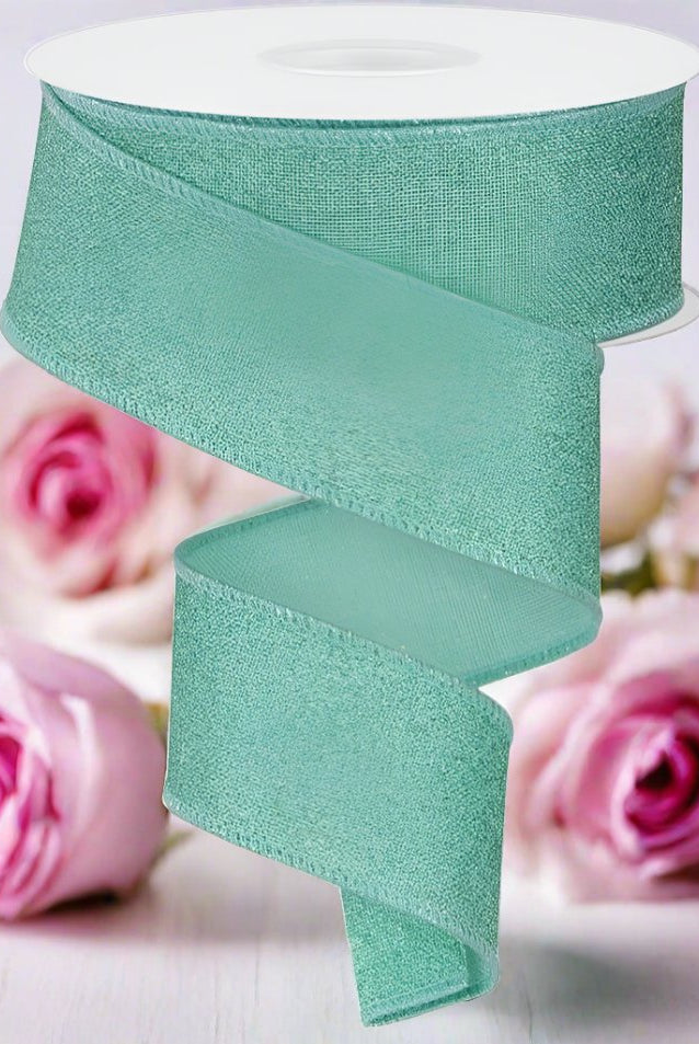 Shop For 1.5" Fine Glitter on Royal Ribbon: Mint Green (10 Yards) at Michelle's aDOORable Creations