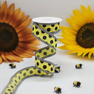 Shop For 1.5" Medium Polka Dots Gingham Edge: Yellow & Black (10 Yards) at Michelle's aDOORable Creations