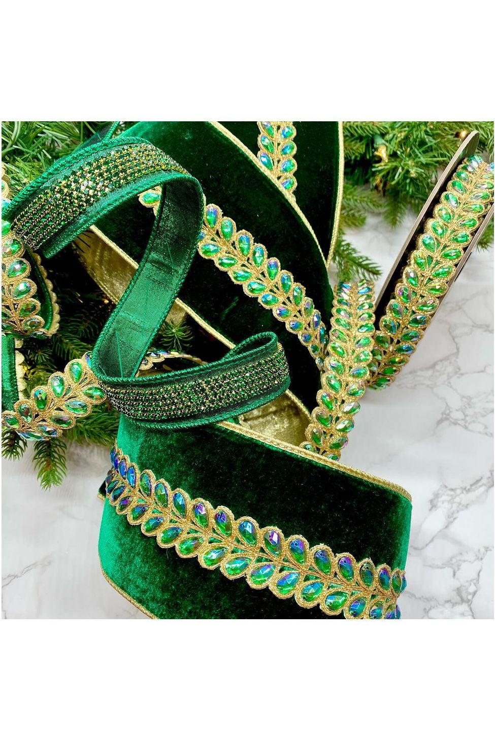Shop For 1.5" Metallic Dupion Duchess Jewel Ribbon: Emerald (10 Yards) at Michelle's aDOORable Creations