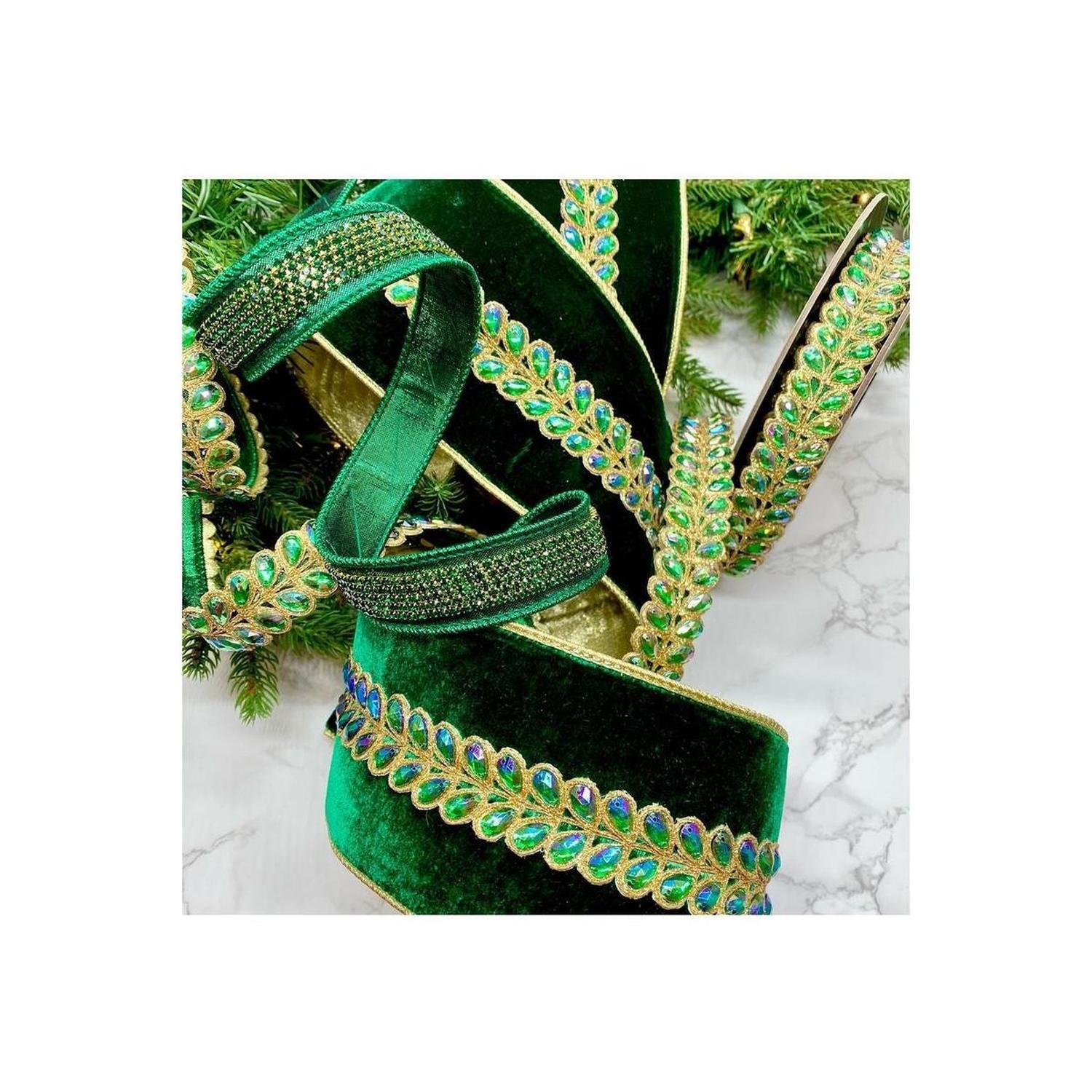 Shop For 1.5" Metallic Dupion Duchess Jewel Ribbon: Emerald (10 Yards) at Michelle's aDOORable Creations
