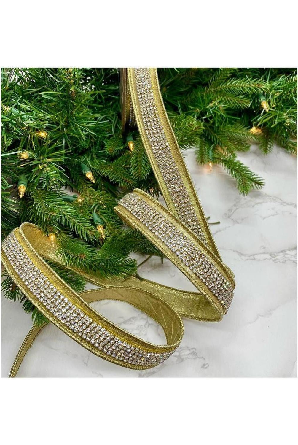 1" Metallic Dupion Duchess Jewel Ribbon: Gold (5 Yards)