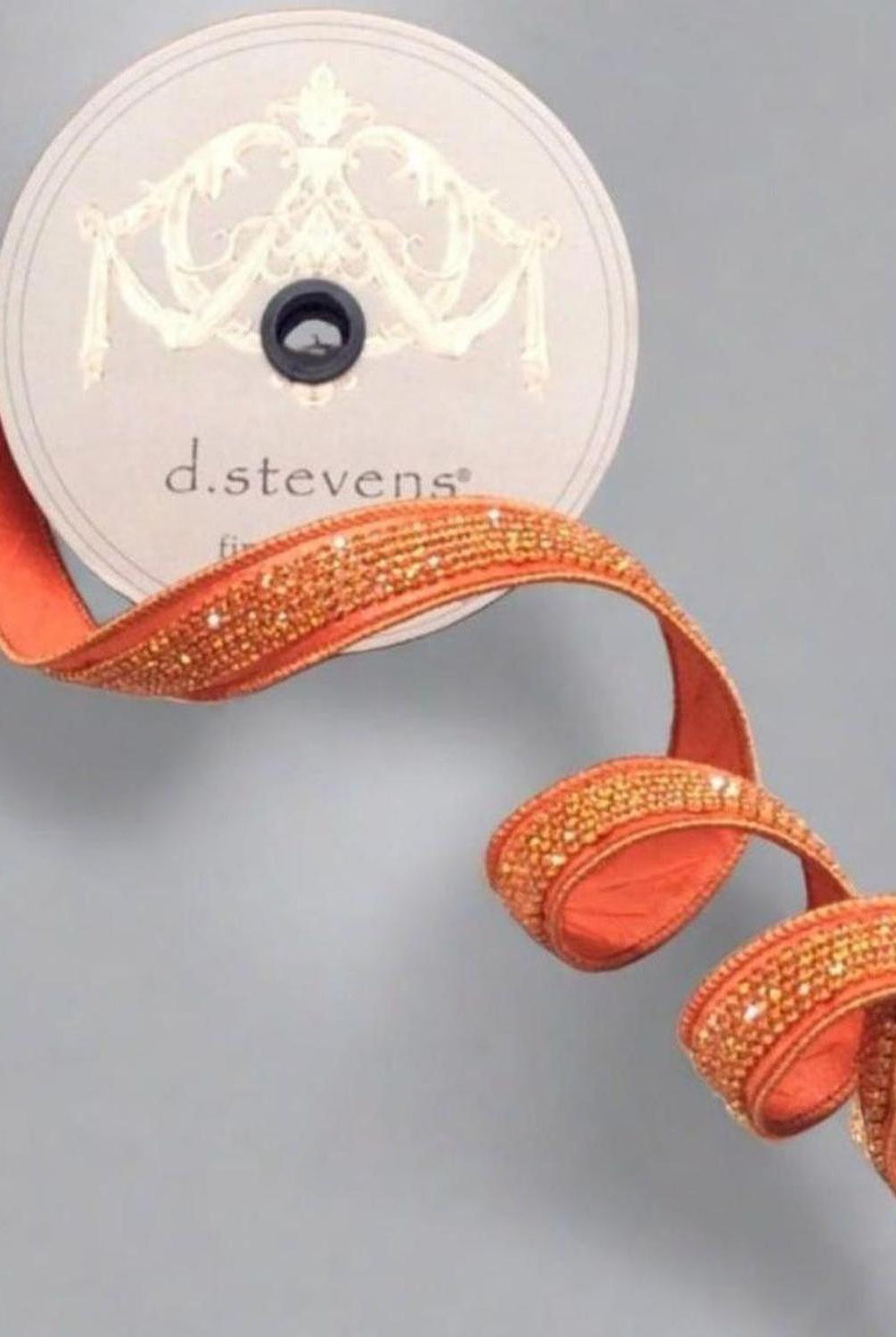 1" Metallic Dupion Duchess Jewel Ribbon: Orange (5 Yards)