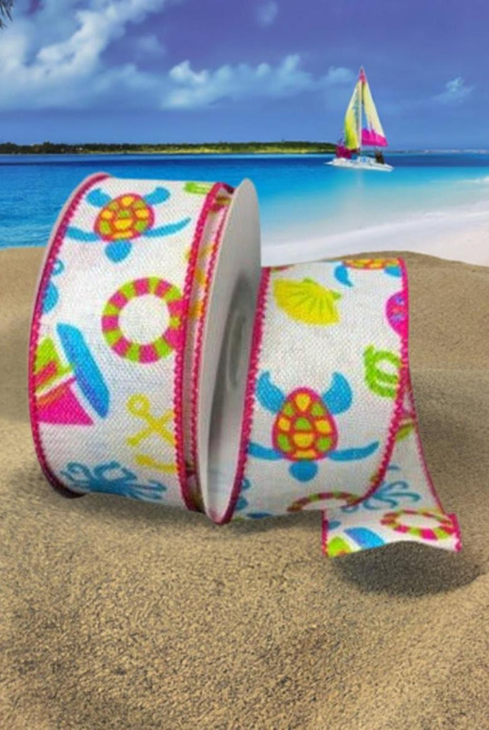 Shop For 1.5" Nautical Ivory Ribbon (10 Yards) at Michelle's aDOORable Creations