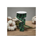 Shop For 1.5" Printed Plaid Check Ribbon: Emerald Green (10 Yards) at Michelle's aDOORable Creations