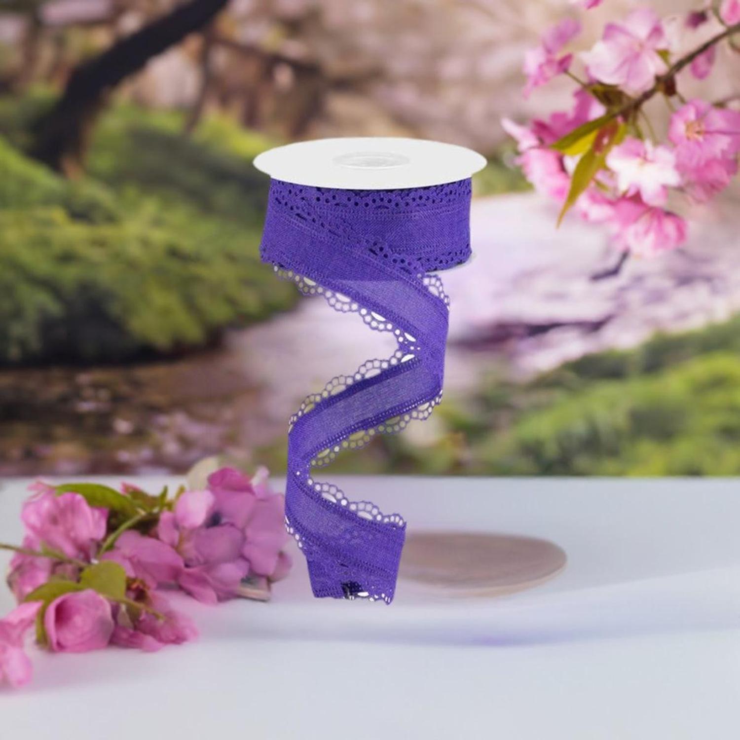 Shop For 1.5" Scalloped Edge Ribbon: New Purple (10 Yard) at Michelle's aDOORable Creations