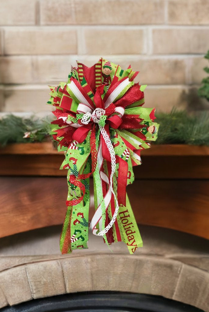 Shop For 1.5" Scalloped Edge Ribbon: Red/Lime Green (10 Yards) at Michelle's aDOORable Creations