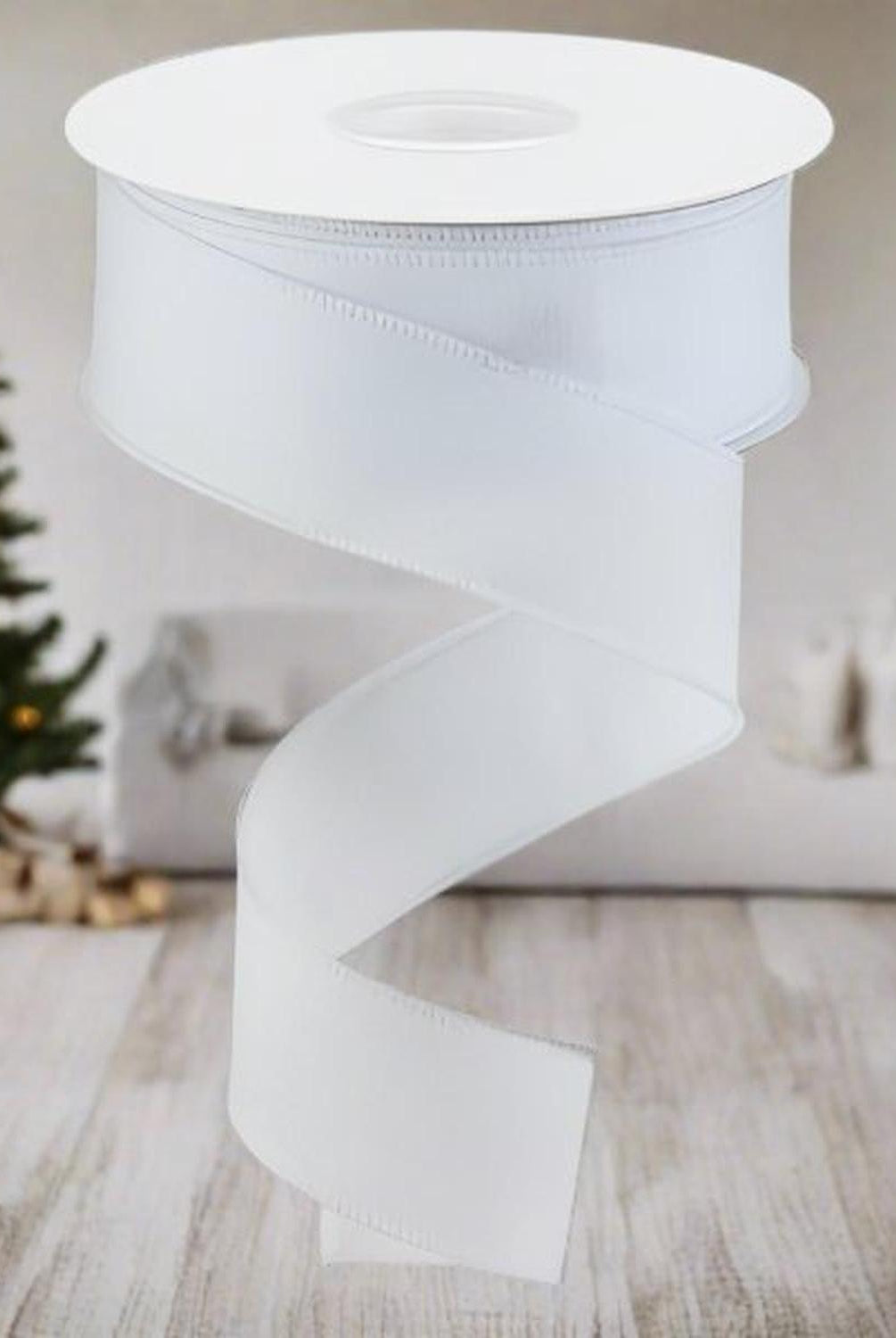 1.5" Shimmer Glitter Ribbon: White (10 Yards)