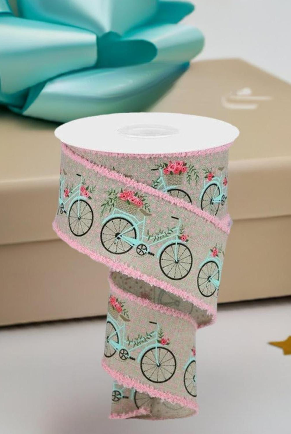 2.5" Bicycle Royal Drift Ribbon: Lt Natural (10 Yards)