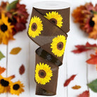 Shop For 2.5" Bold Sunflower Ribbon: Dark Brown (10 Yards) at Michelle's aDOORable Creations