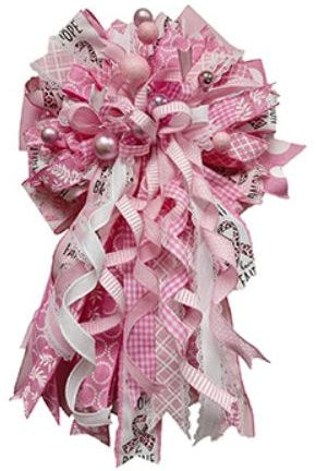 2.5" Breast Cancer Leopard Ribbon: Pale Pink (10 Yards) - Michelle's aDOORable Creations - Wired Edge Ribbon