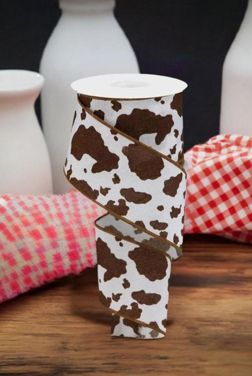 Shop For 2.5" Cowhide Fuzzy Ribbon: Brown & White (10 Yards) at Michelle's aDOORable Creations