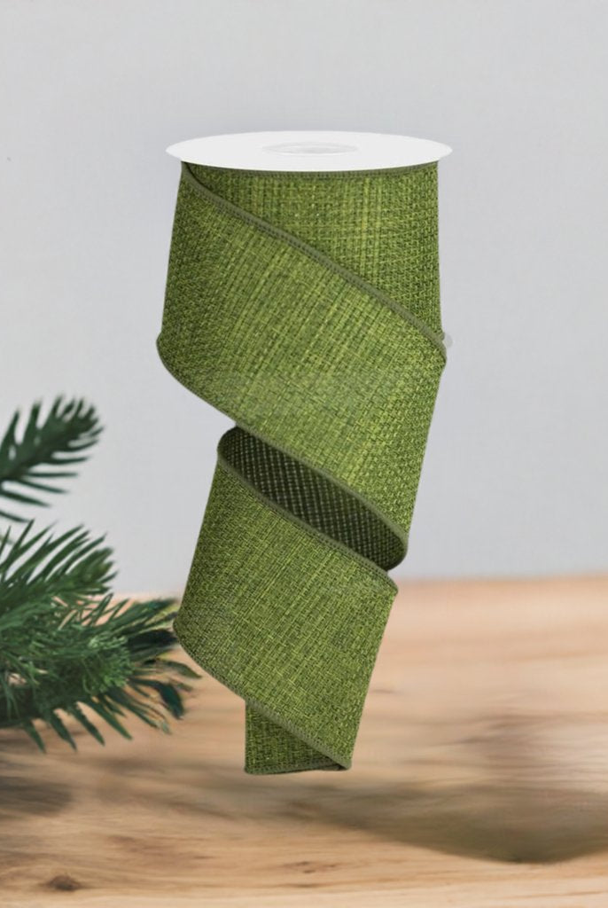 Shop For 2.5" Cross Royal Burlap Ribbon: Moss Green (10 Yards) at Michelle's aDOORable Creations