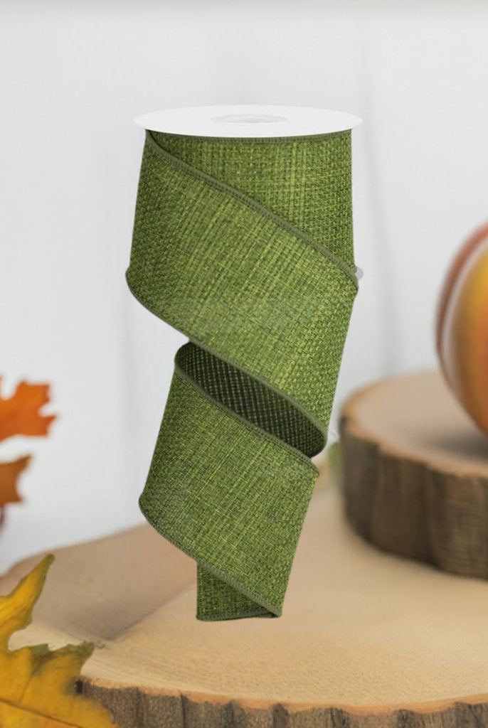 Shop For 2.5" Cross Royal Burlap Ribbon: Moss Green (10 Yards) at Michelle's aDOORable Creations