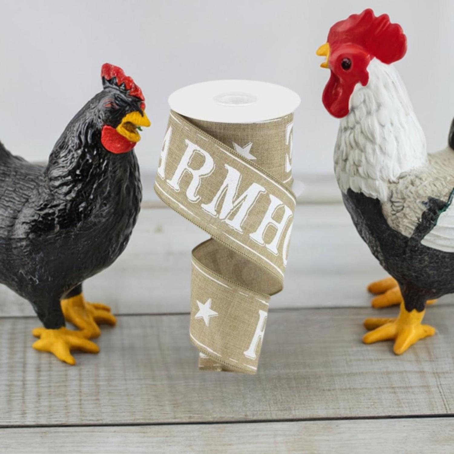 Shop For 2.5" Farmhouse Royal Ribbon: Natural (10 Yards) at Michelle's aDOORable Creations