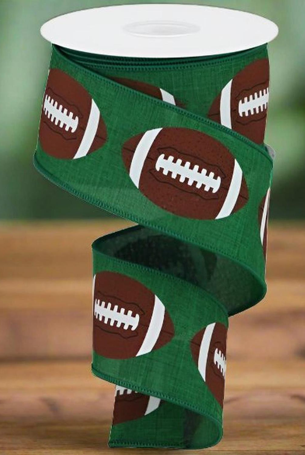 2.5" Football Ribbon: Emerald Green (10 Yards)